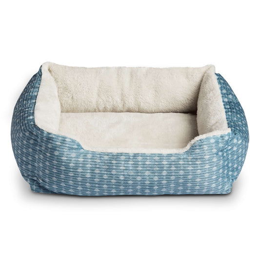 (3 Pack) Dog & Cat Plush Bed/ Cuddler, Portable, Blue & White, 19" × 15"