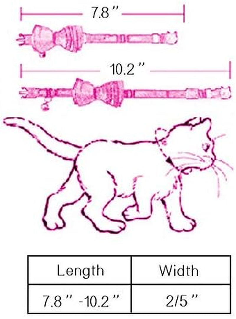 2 Pack Stylish Collar with Cute BowTie & Bell for Kitty and Some Puppies, Adjustable from 7.8-10.5 Inch (Black+Brown)