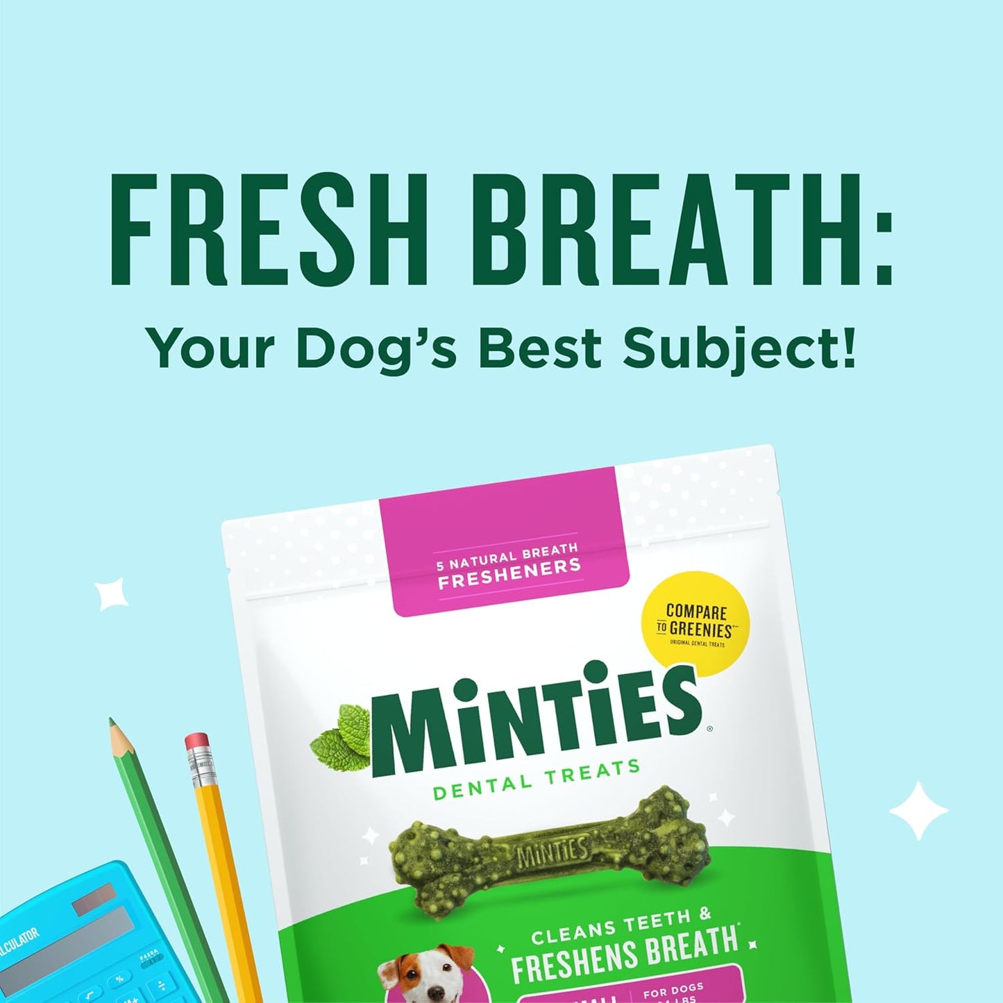 Vet-Recommended Dental Chews for Tiny/Small Dogs, 40 Count,  Mint-Flavored Treats that Clean Teeth, Fights Bad Breath /Plaque/Tartar