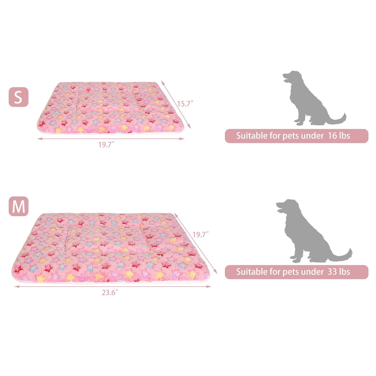 Pet Soft Sleeping Mat/pad - Reversible Fleece Crate Kennel Cushion for Small Medium Dog /Cat