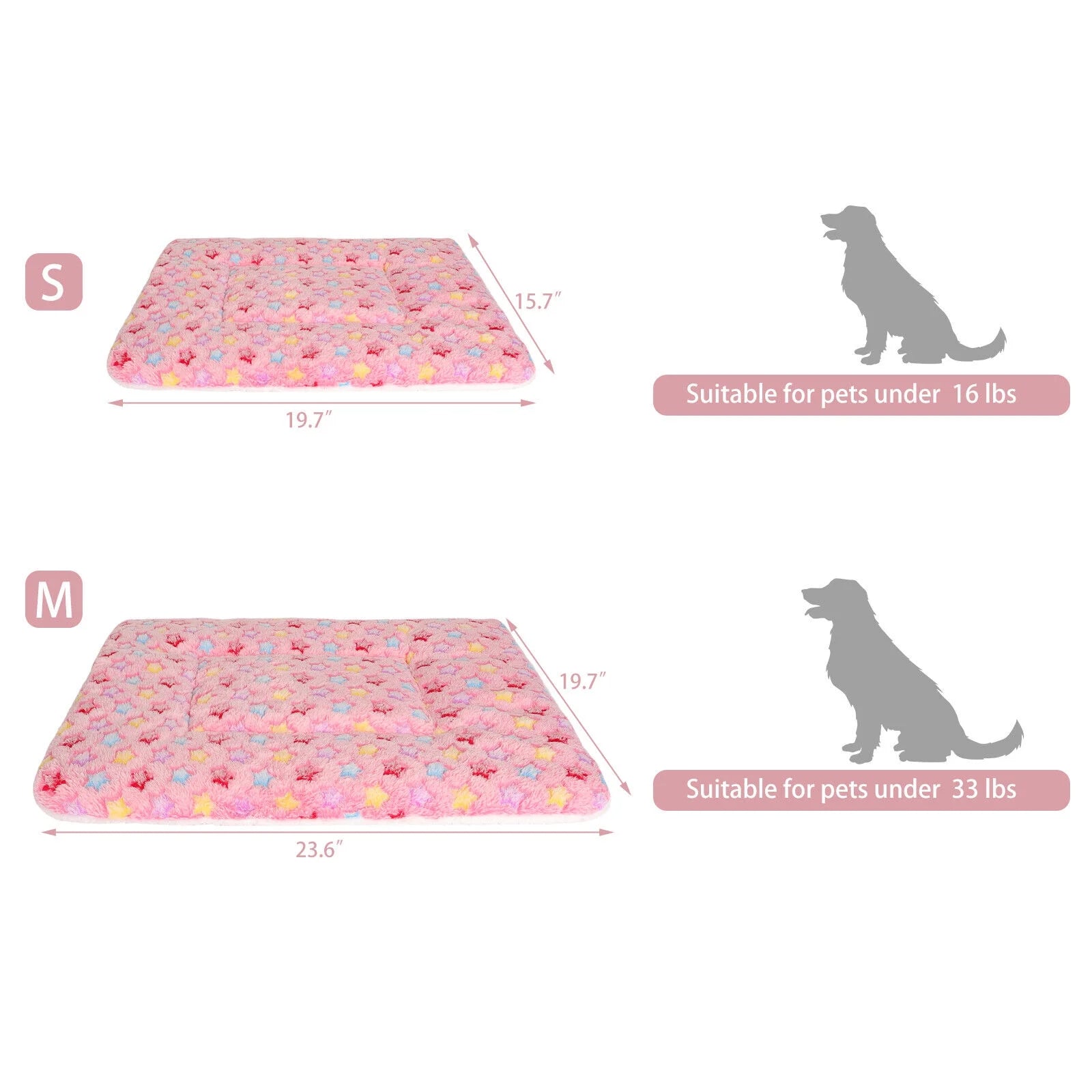 Pet Soft Sleeping Mat/pad - Reversible Fleece Crate Kennel Cushion for Small Medium Dog /Cat