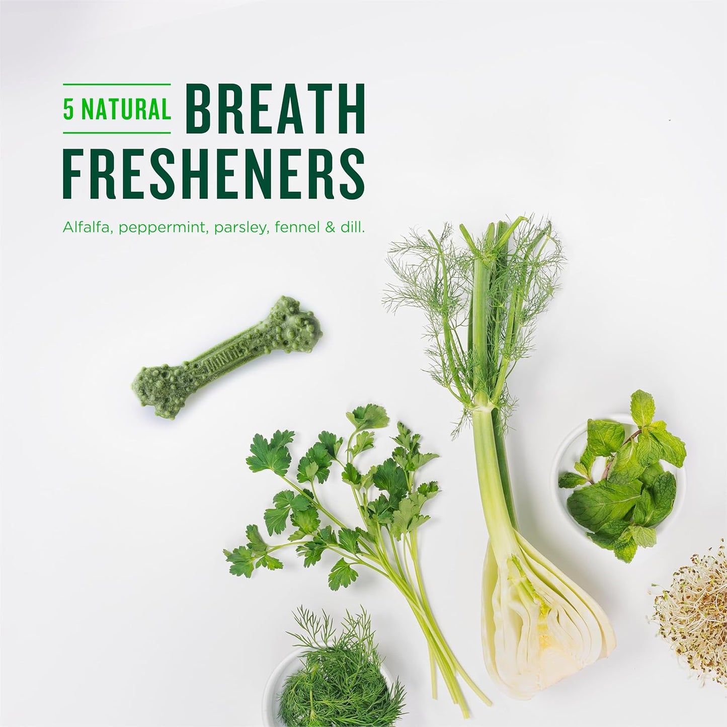 Vet-Recommended Dental Chews for Tiny/Small Dogs, 40 Count,  Mint-Flavored Treats that Clean Teeth, Fights Bad Breath /Plaque/Tartar