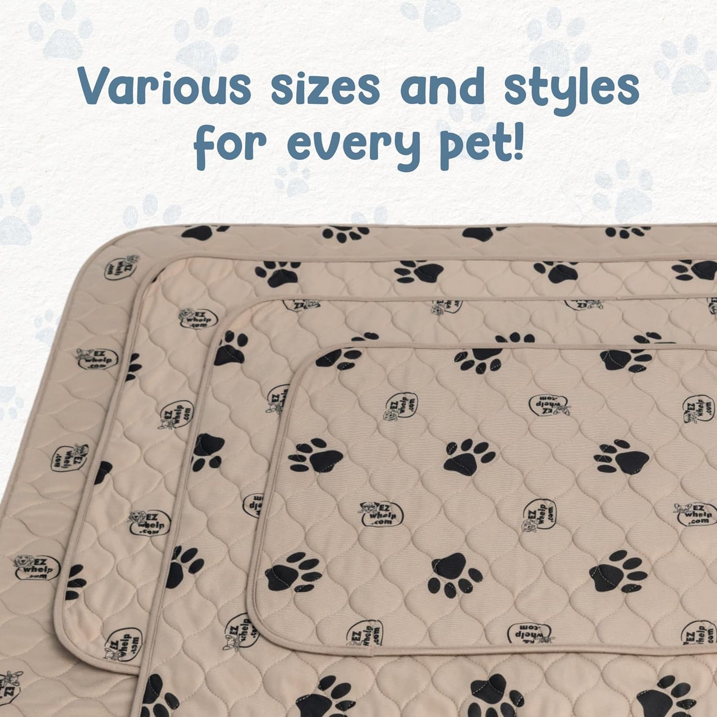2 Pck Washable/ Reusable Dog Pee Pads, Waterproof Mats for Potty Training , 16.5X19.5 Inch