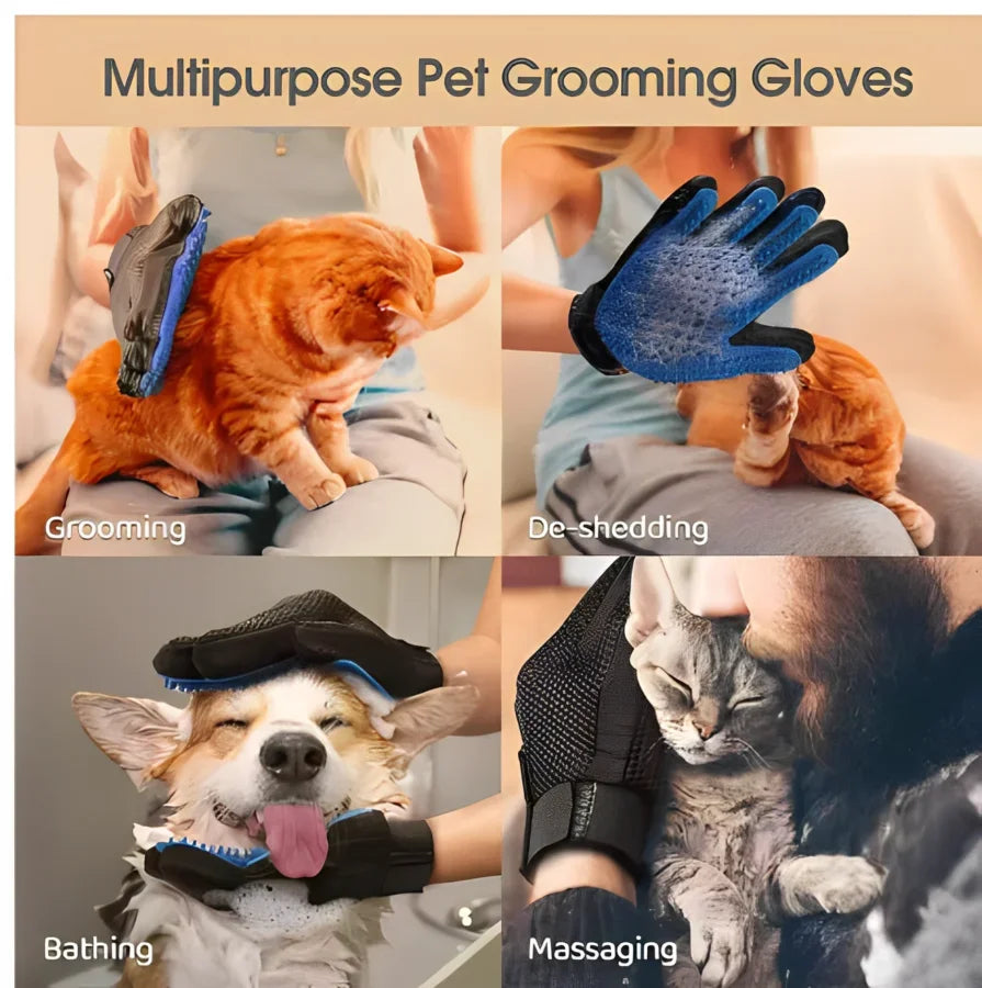Pet  Grooming Cleaning Glove-  Deshedding Hair Remover /Massager  Brush 